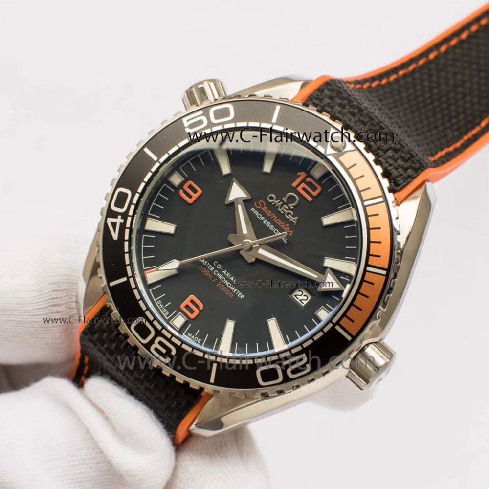 Fake Omega Seamaster 40mm Watch Black and Orange